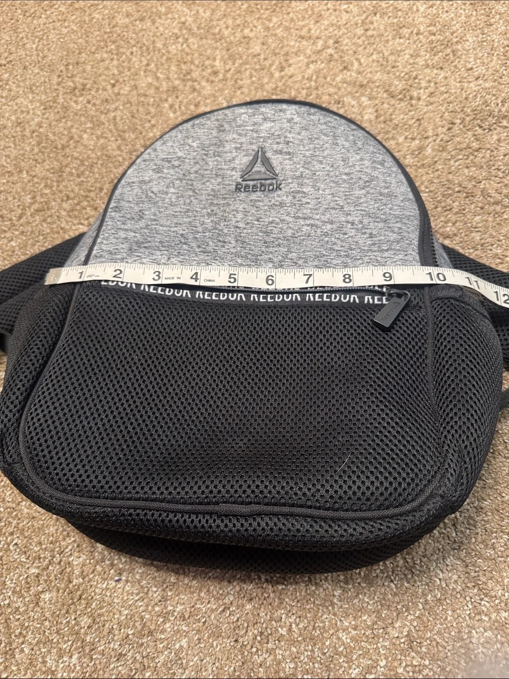 Reebok Gray and Black Mesh Front unisex mini Backpack excellent condition gym
